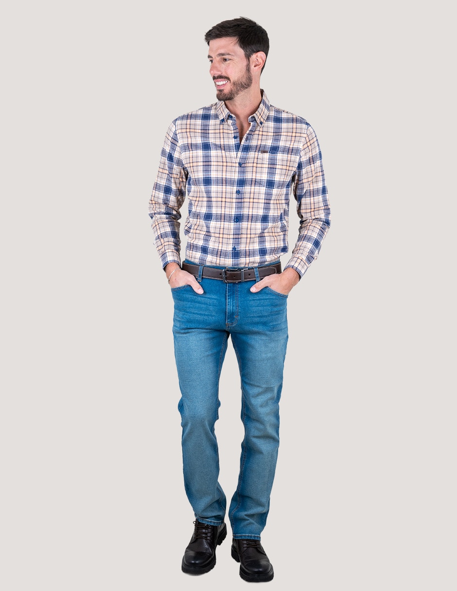 Camisa casual manga larga para hombre 2