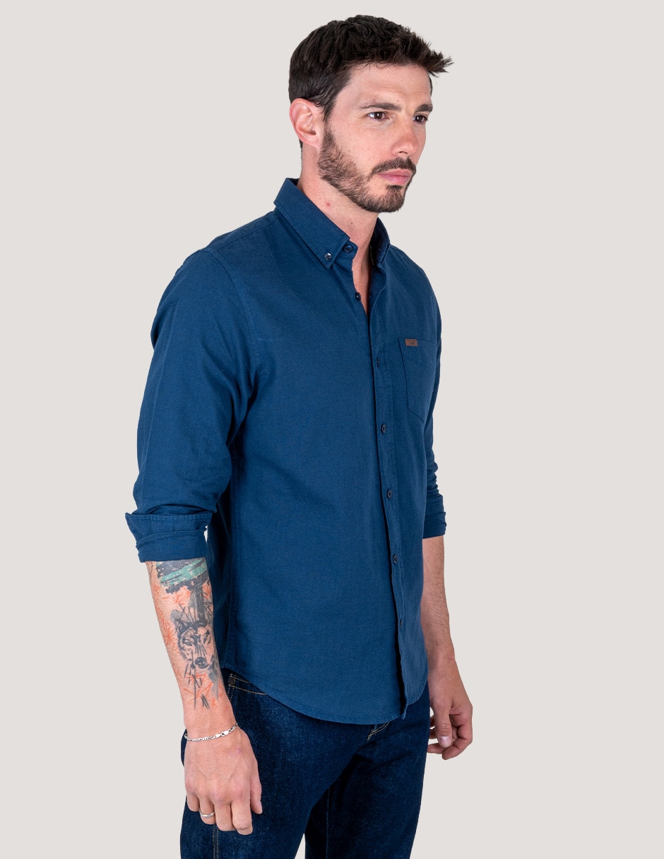 Camisa casual de lino manga larga para hombre 2