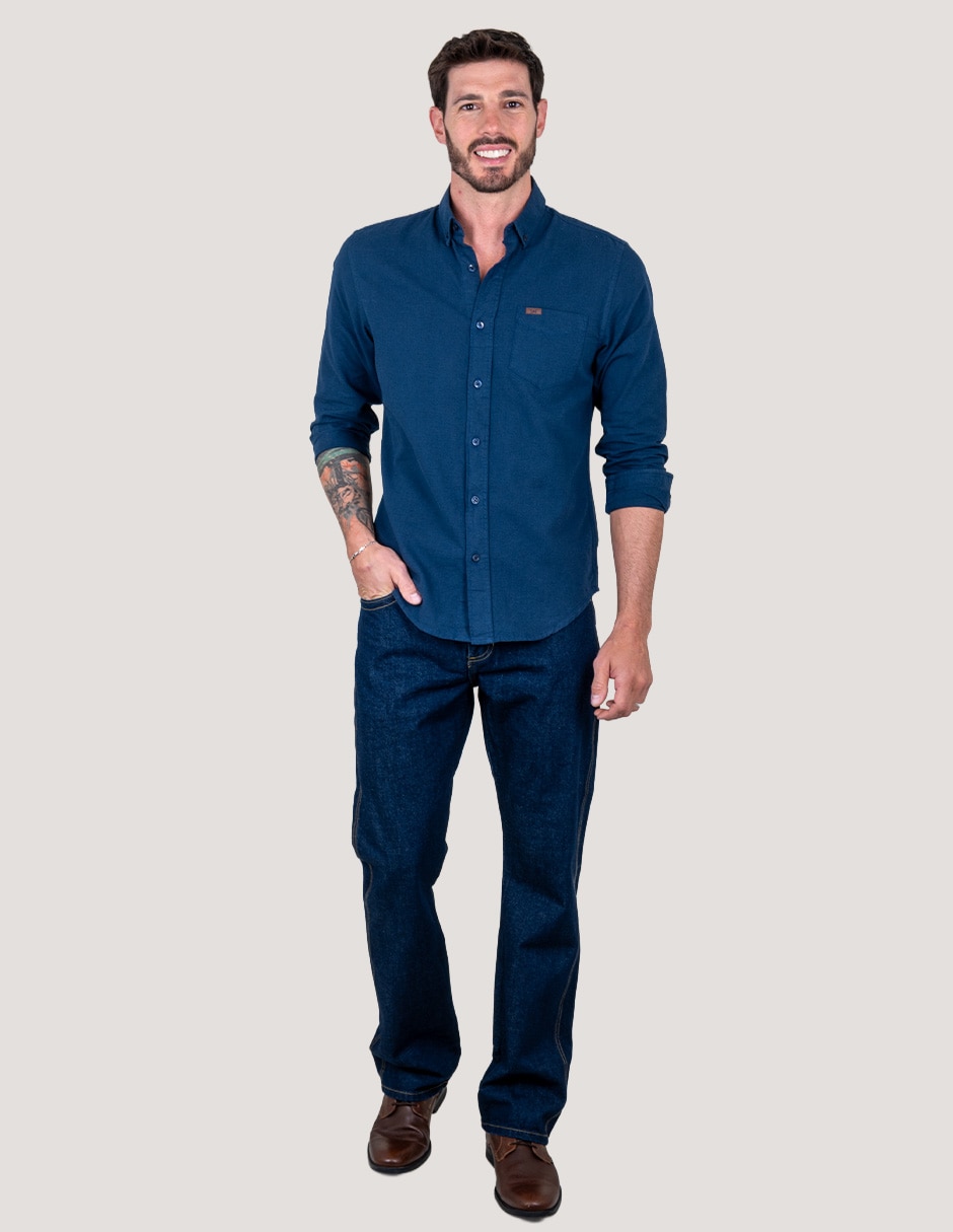 Camisa casual de lino manga larga para hombre 4