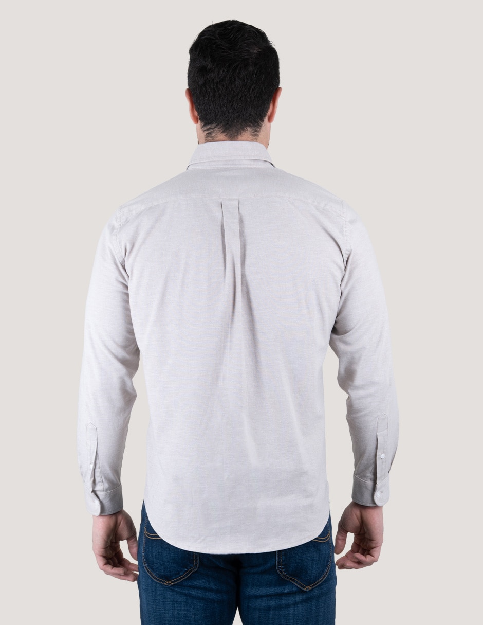 Camisa casual lee de algodón manga larga para hombre