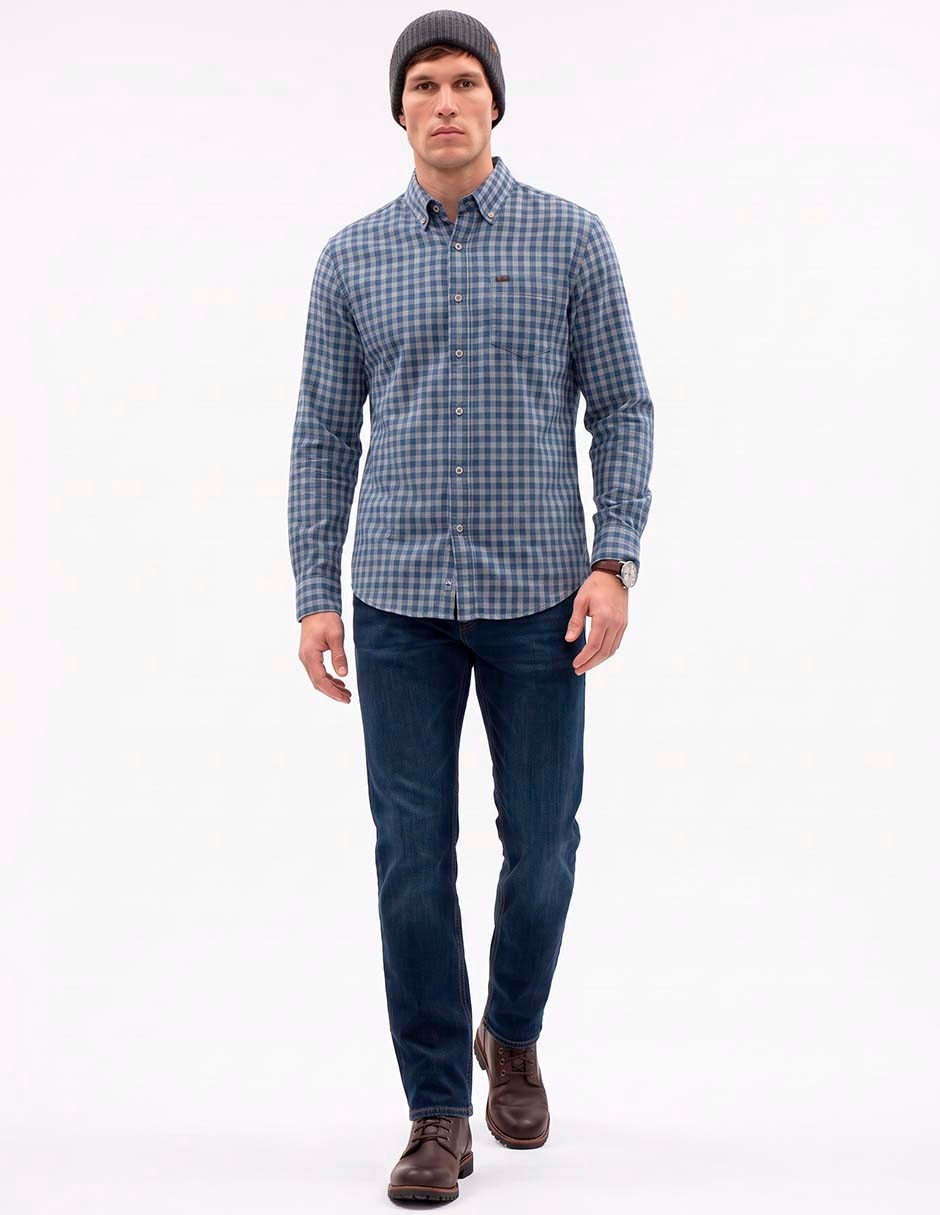 Camisa casual de algodón manga larga para hombre Camisa casual de algodón manga larga para hombre