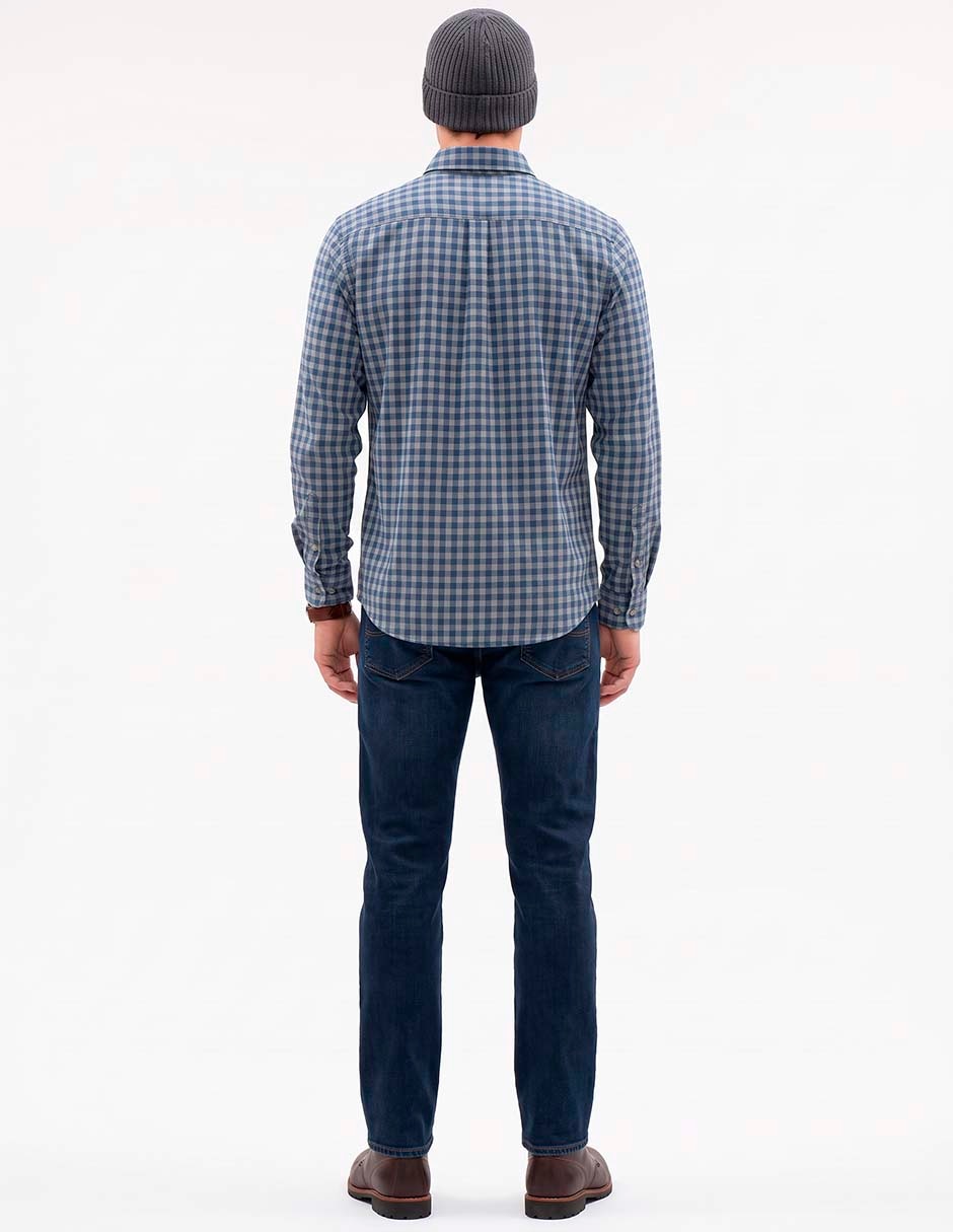 Camisa casual de algodón manga larga para hombre 4