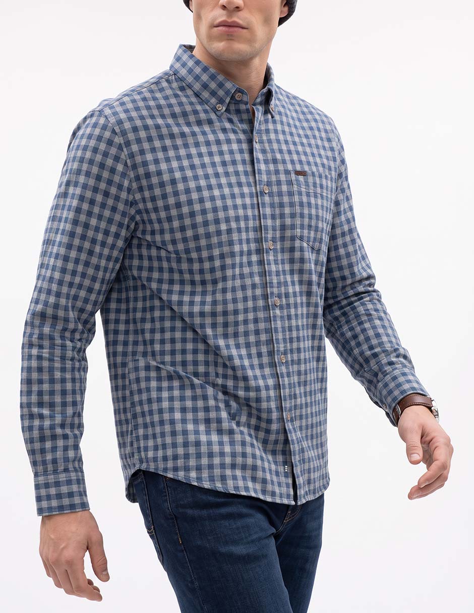 Camisa casual de algodón manga larga para hombre 2
