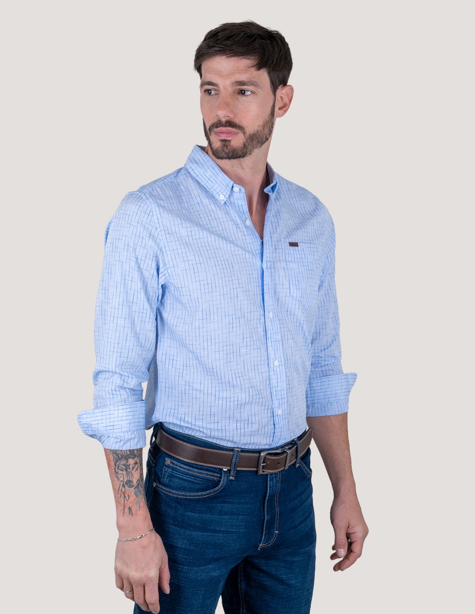 Camisa casual de algodón manga larga para hombre 2