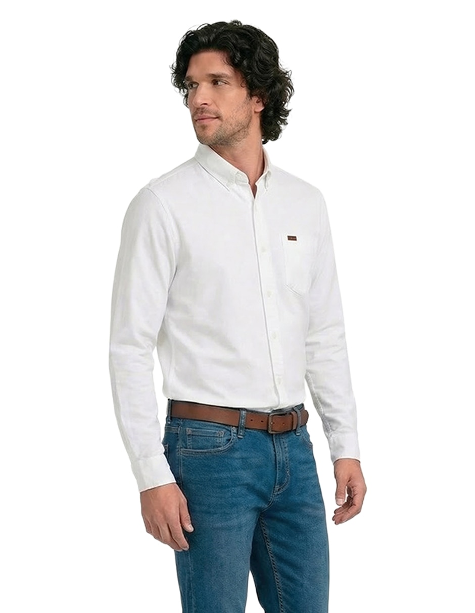 Camisa casual de algodón manga larga para hombre Camisa casual de algodón manga larga para hombre