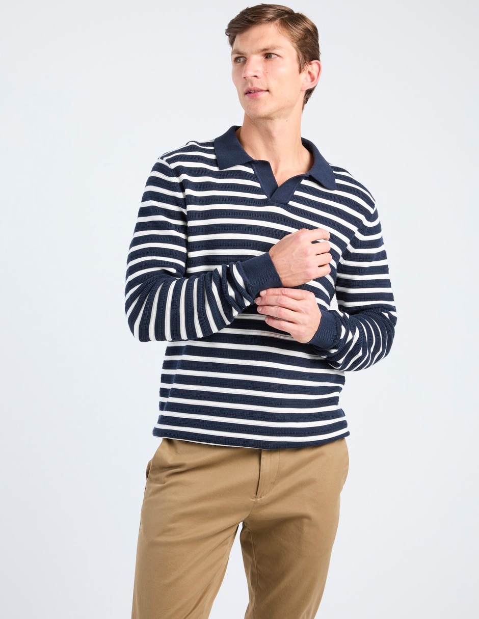 Suéter cuello polo para hombre 8