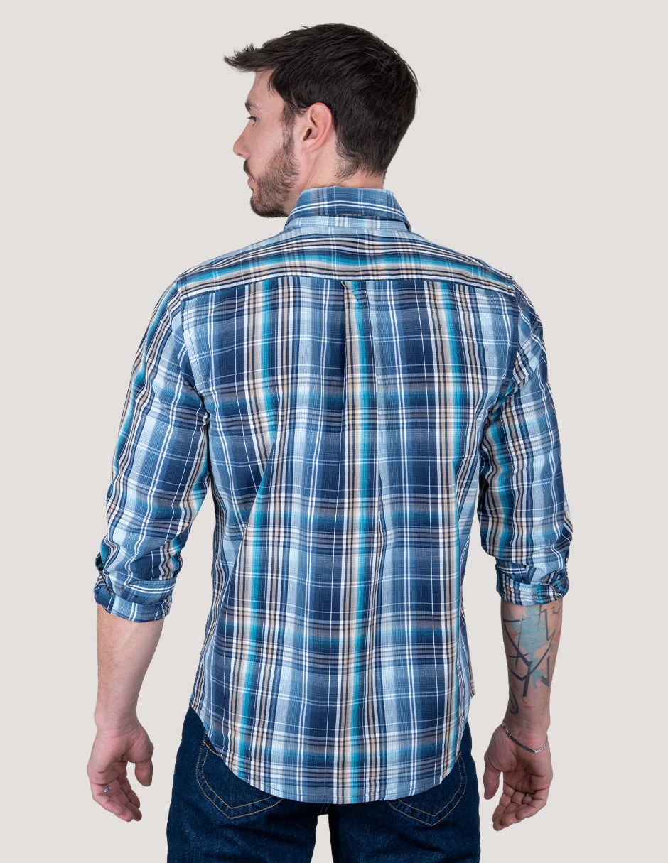 Camisa casual de algodón manga larga para hombre 3