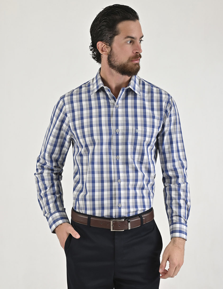 Camisa casual de algodón manga larga para hombre Camisa casual de algodón manga larga para hombre