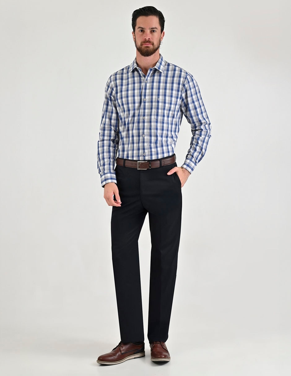 Camisa casual yale de algodón manga larga para hombre