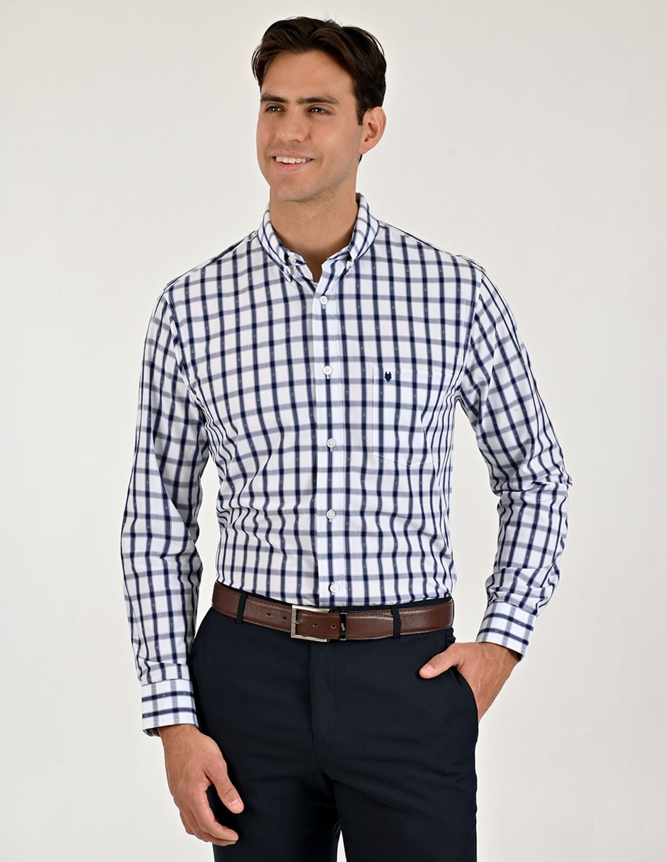 Camisa casual de algodón manga larga para hombre