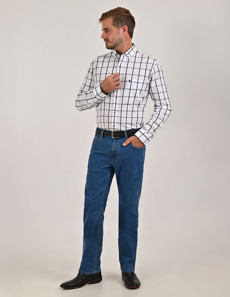Camisa casual manga larga para hombre 4