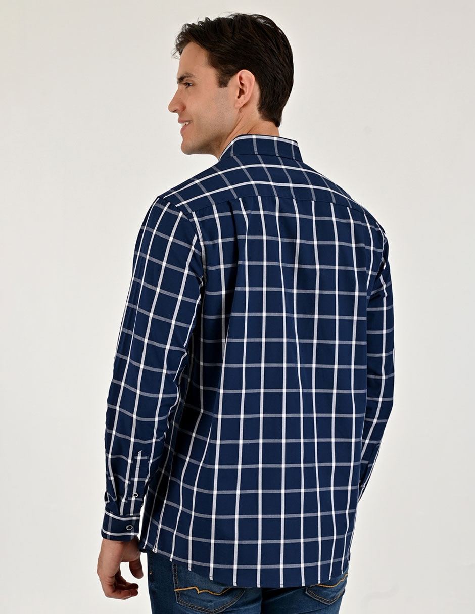 Camisa casual de algodón manga larga para hombre 6