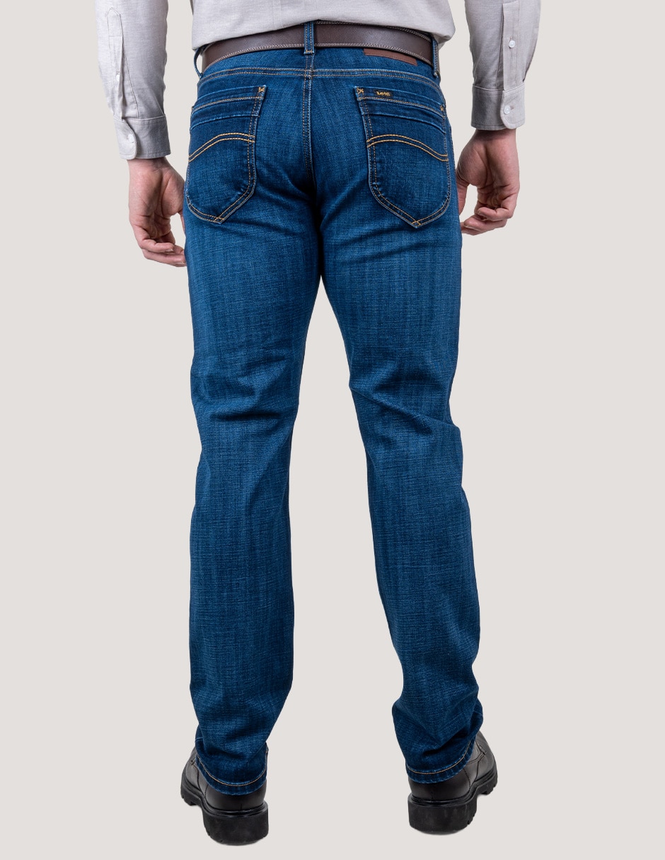 Jeans slim lavado whisker para hombre 4