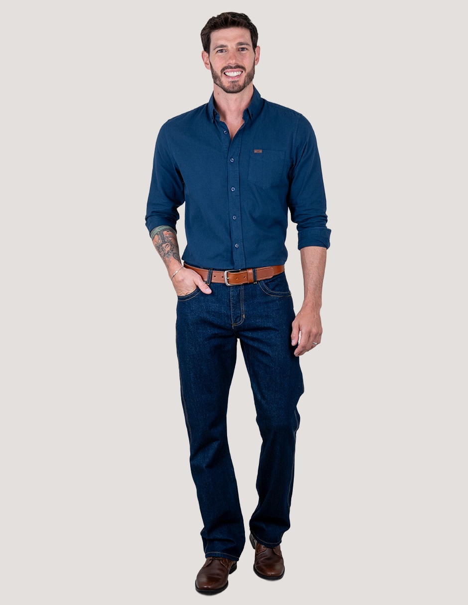 Jeans bota Lee lavado whisker para hombre