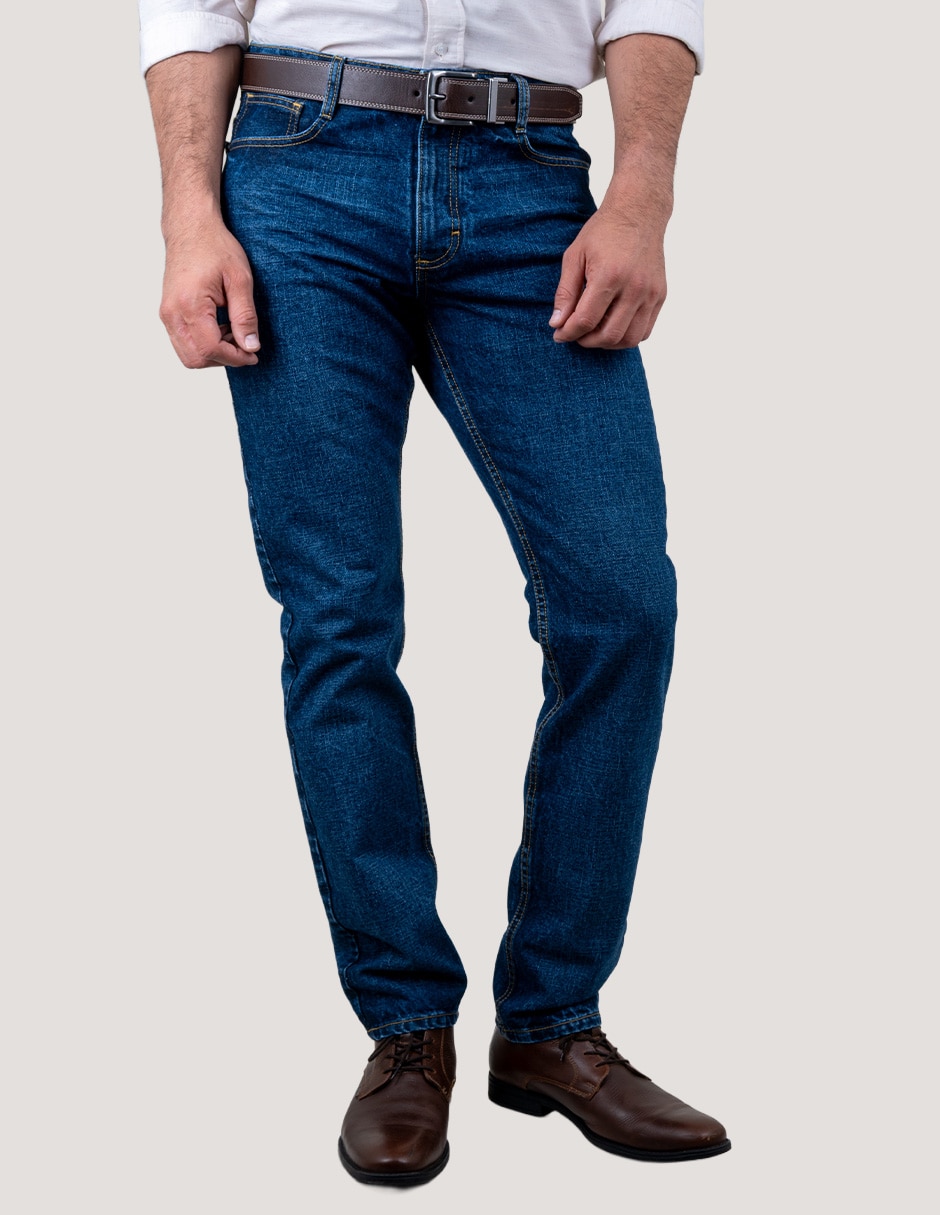 Jeans slim lavado whisker para hombre 2