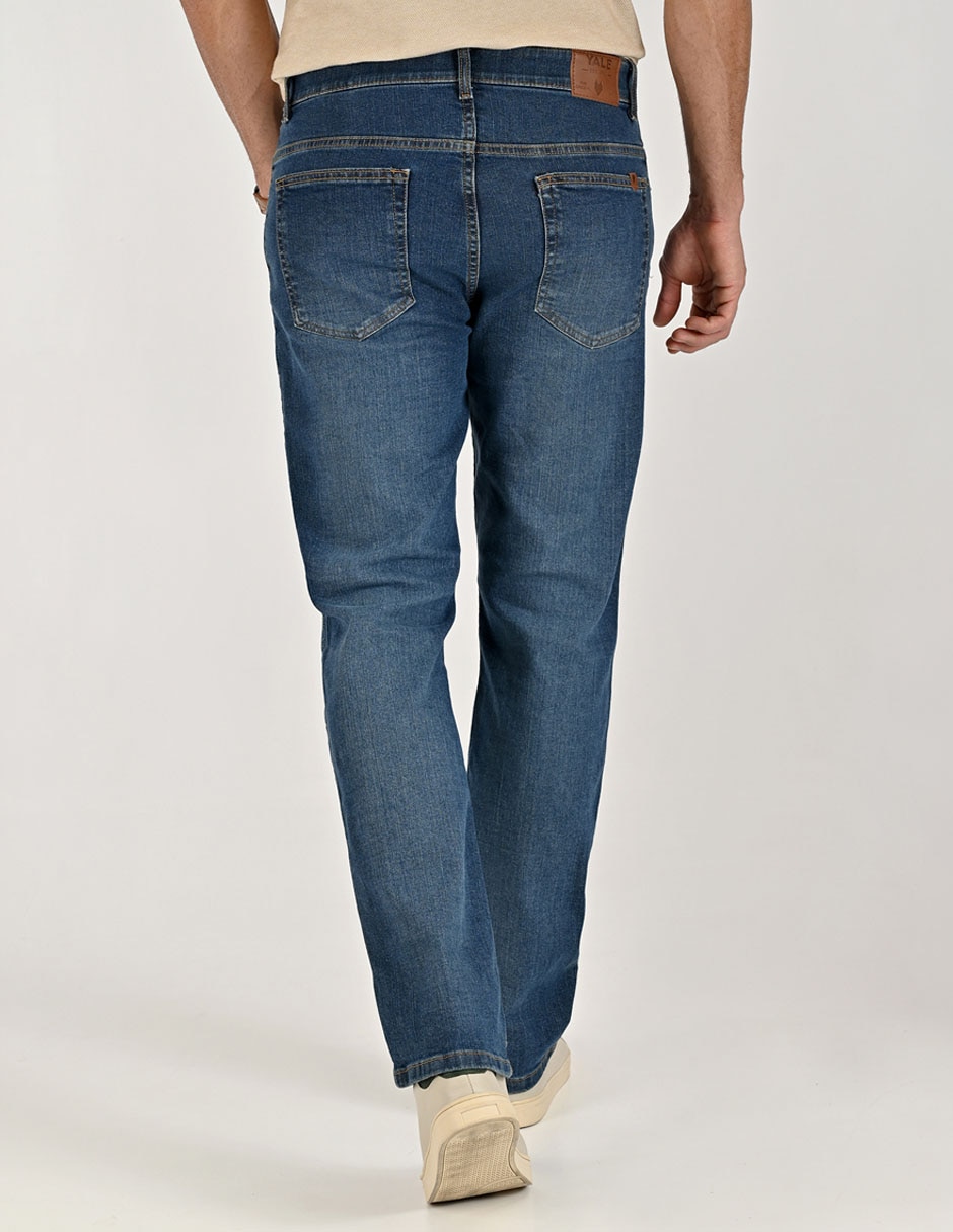 Jeans regular lavado whisker para hombre 3