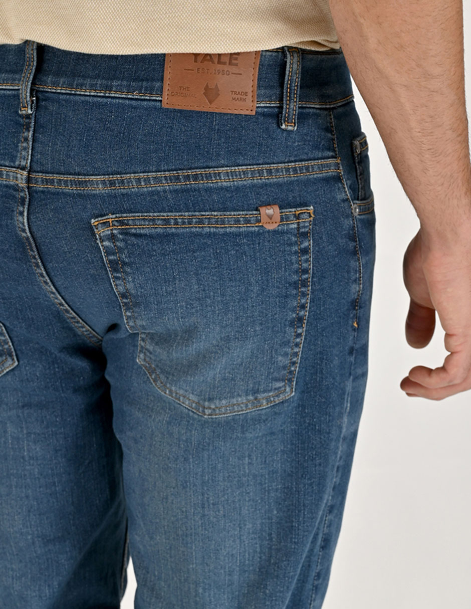 Jeans regular lavado whisker para hombre 6