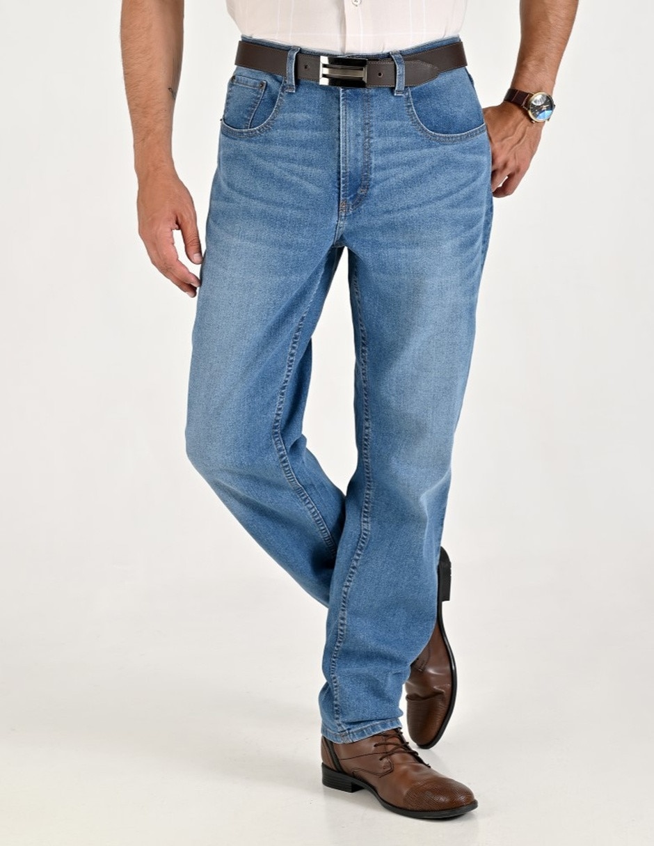 Jeans regular lavado whisker para hombre 1