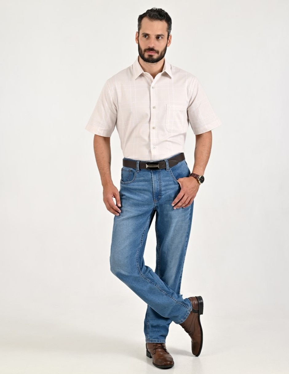 Jeans regular lavado whisker para hombre 9