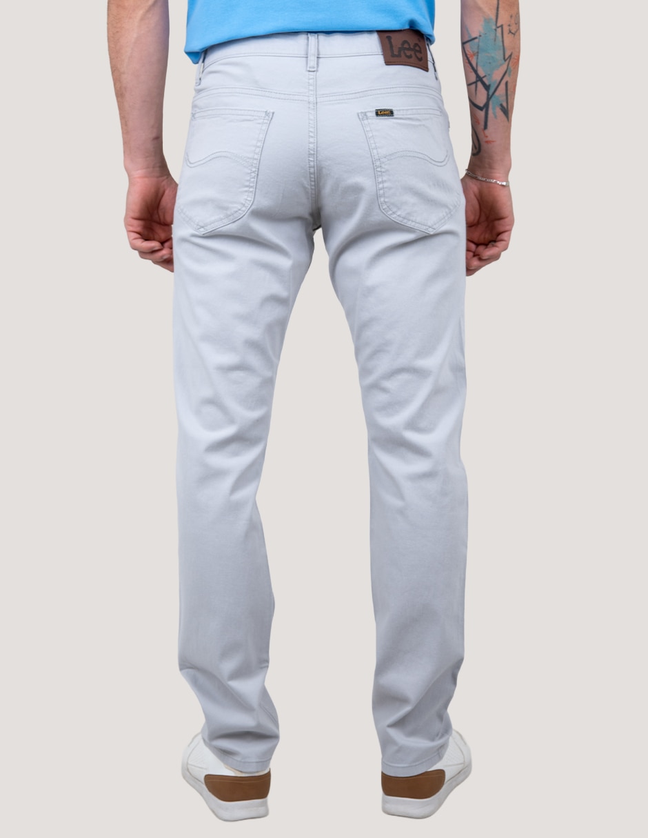Pantalón casual recto Lee de gabardina para hombre