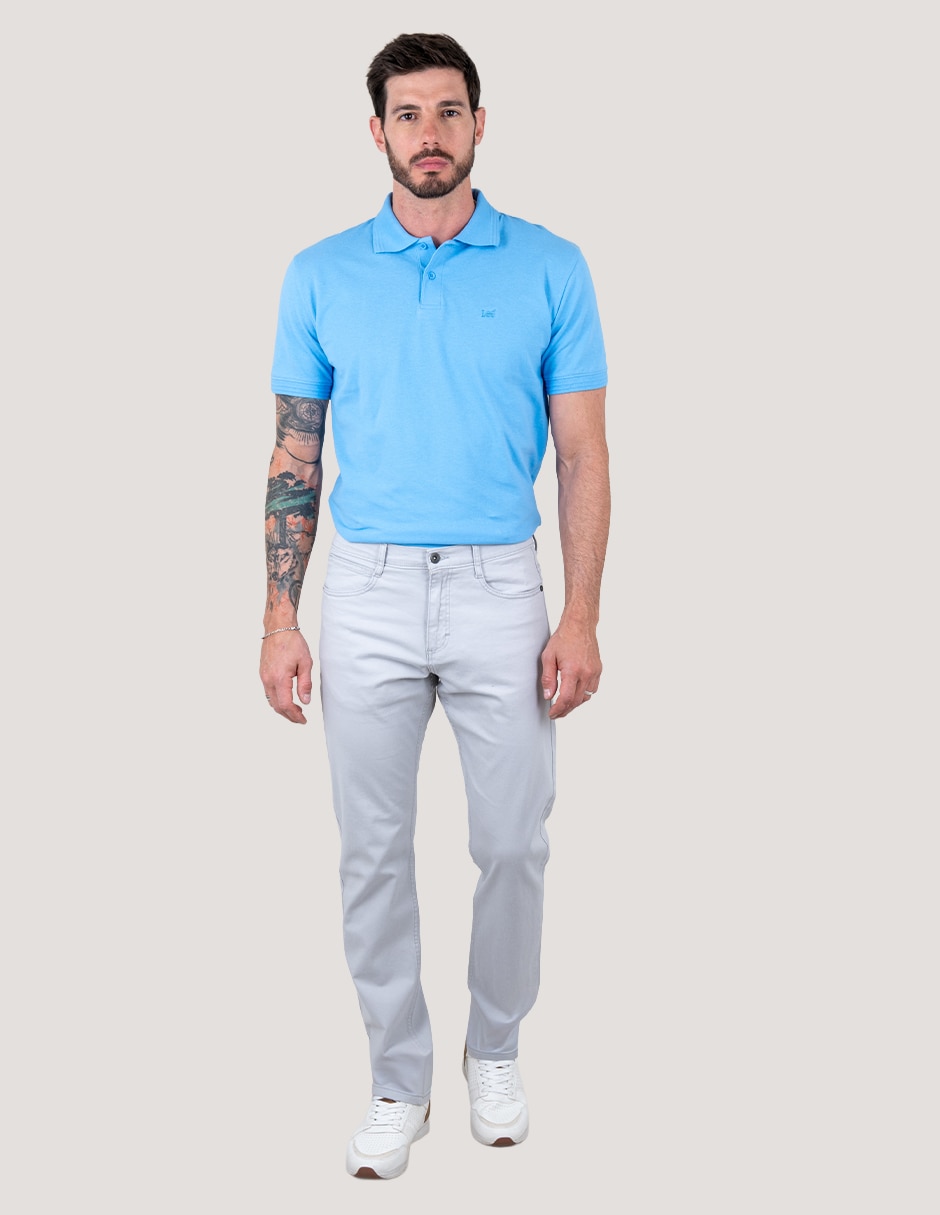 Pantalón casual recto Lee de gabardina para hombre
