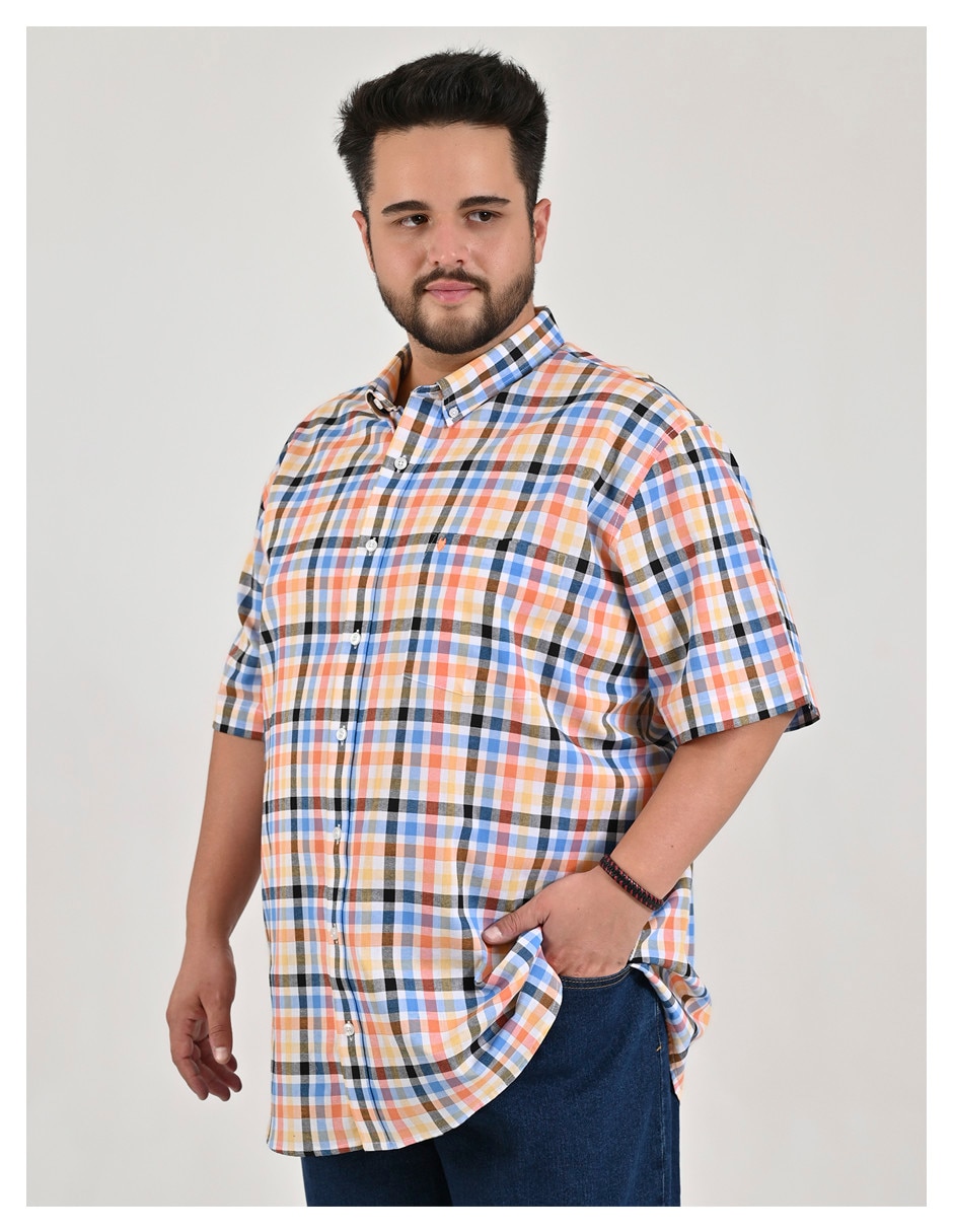 Camisa casual de algodón manga corta para hombre 4