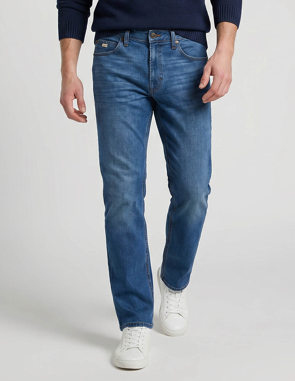 Jeans slim lavado obscuro para hombre