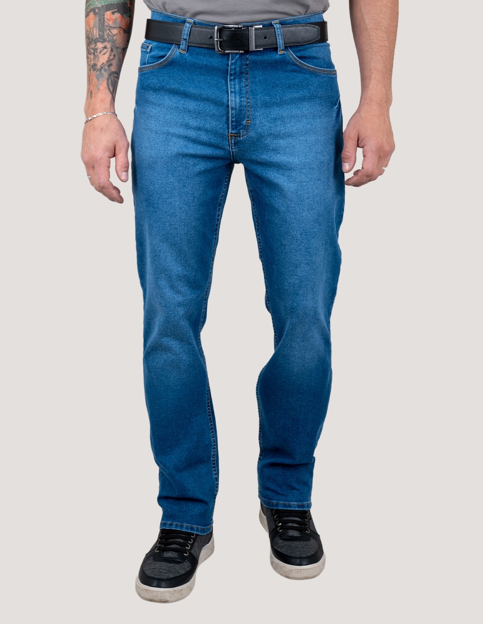 Jeans slim lavado whisker para hombre 2
