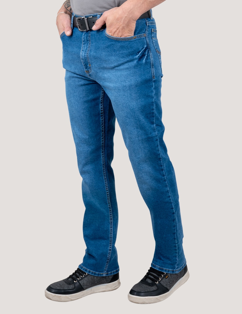 Jeans slim lavado whisker para hombre 3