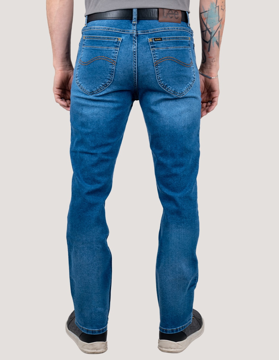 Jeans slim lavado whisker para hombre 4