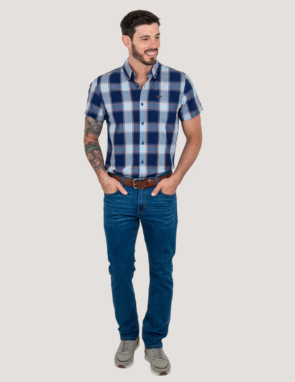 Jeans regular lavado whisker para hombre Jeans regular lavado whisker para hombre