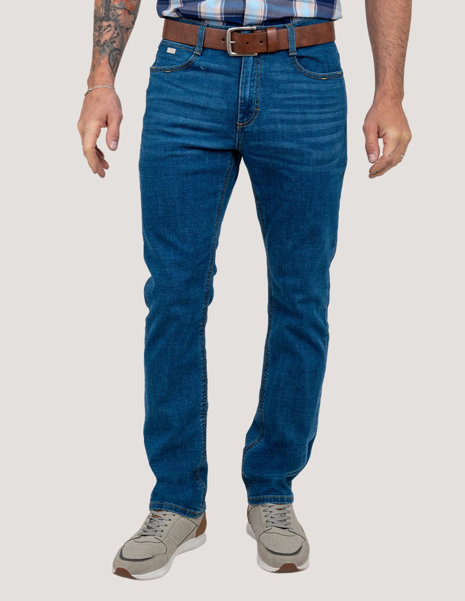 Jeans regular lavado whisker para hombre 2
