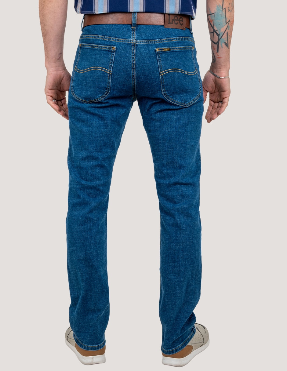 Jeans regular lavado whisker para hombre 4
