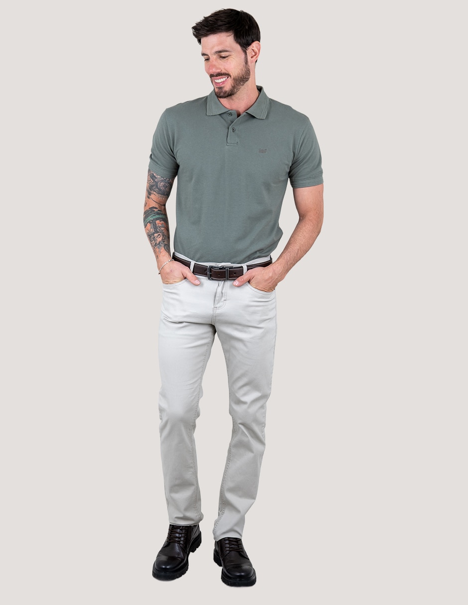Pantalón casual chino recto para hombre