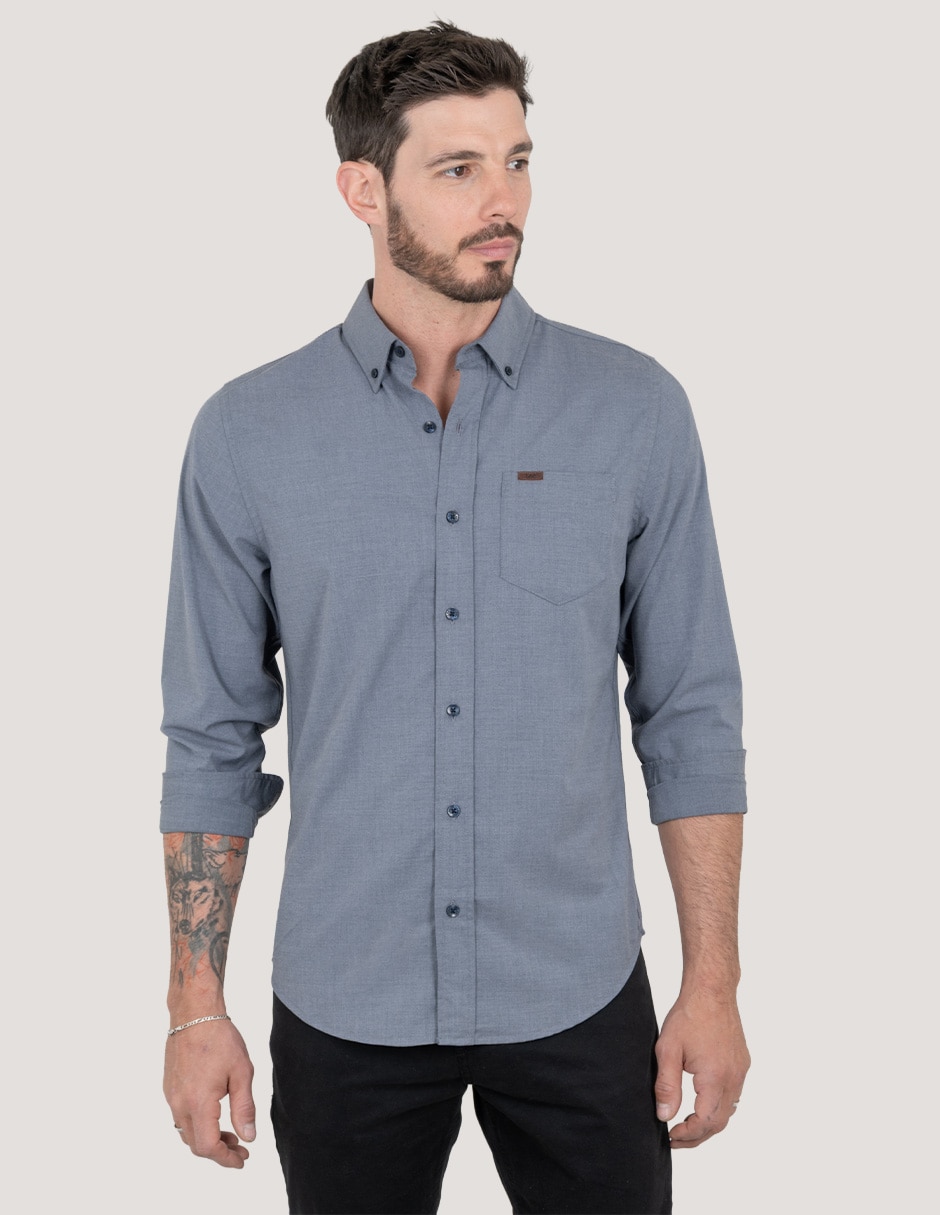Camisa casual manga larga para hombre 2