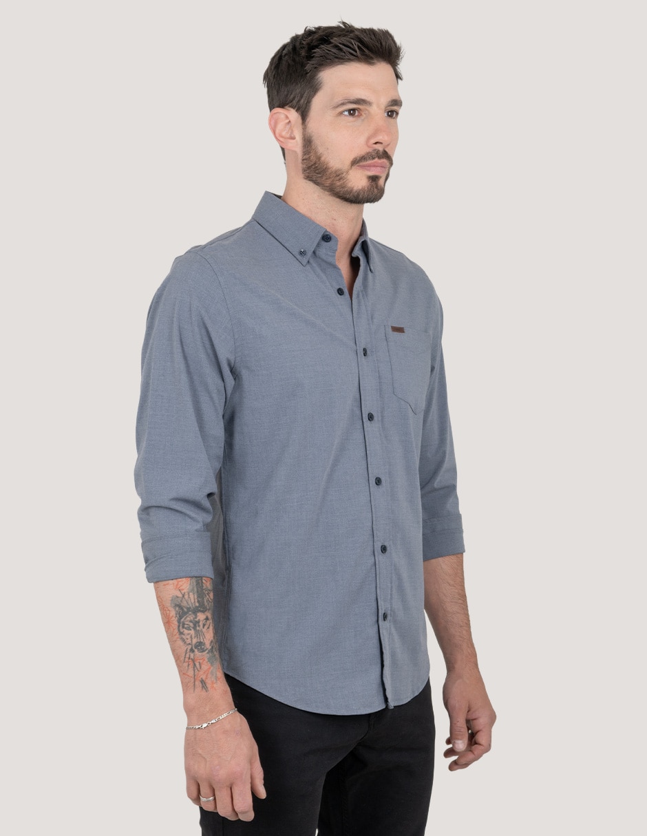 Camisa casual manga larga para hombre 3
