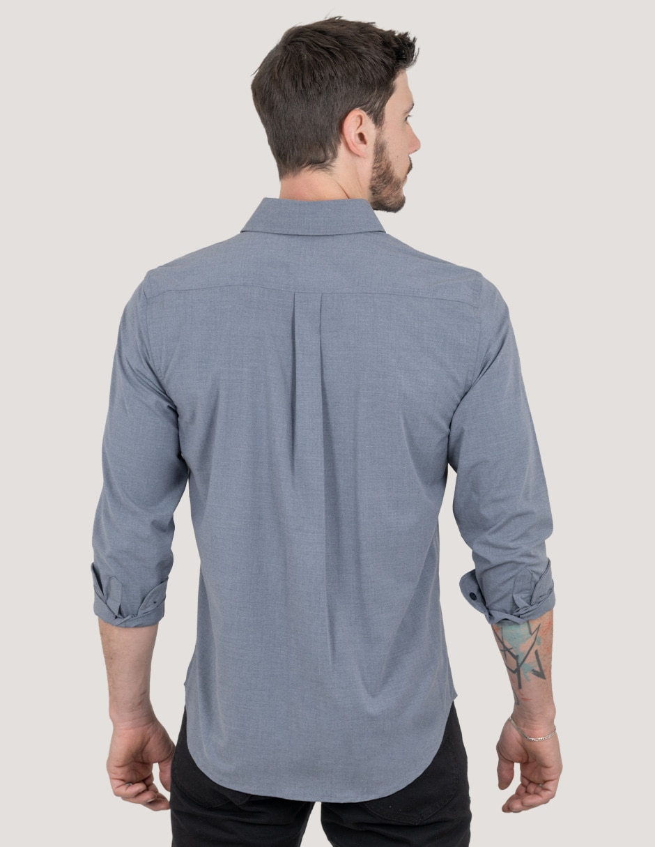 Camisa casual manga larga para hombre 4