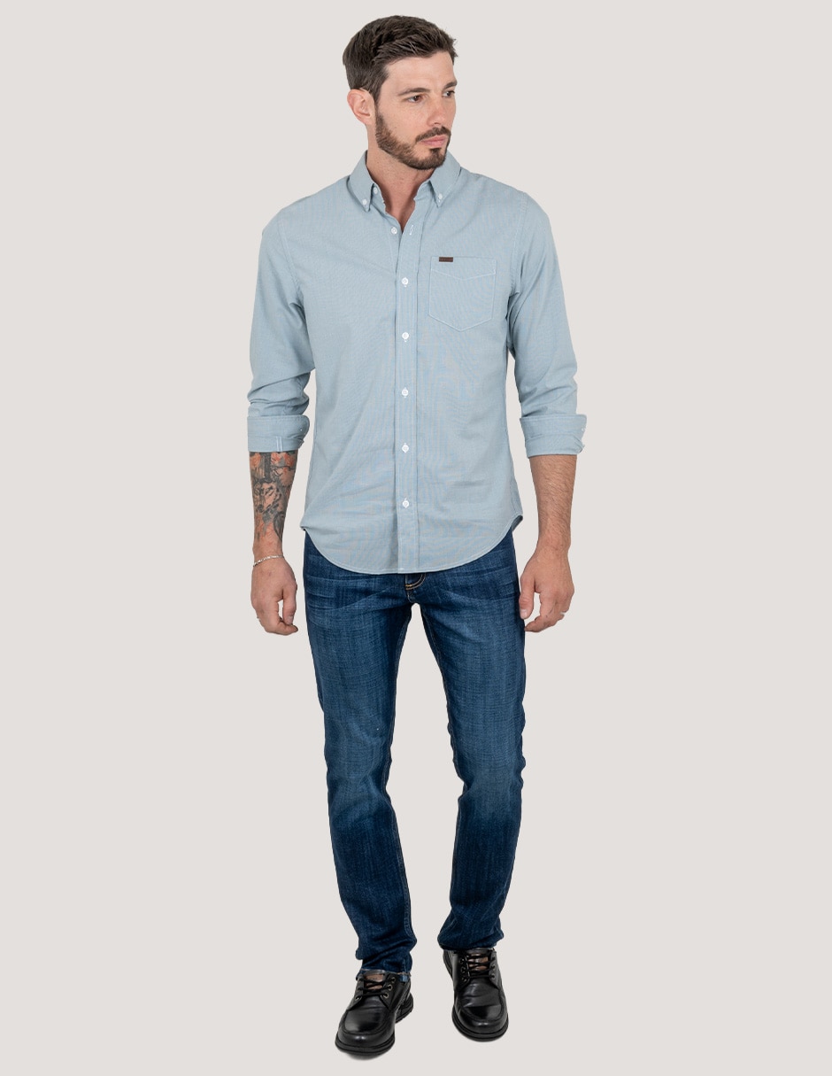 Camisa casual manga larga para hombre 2