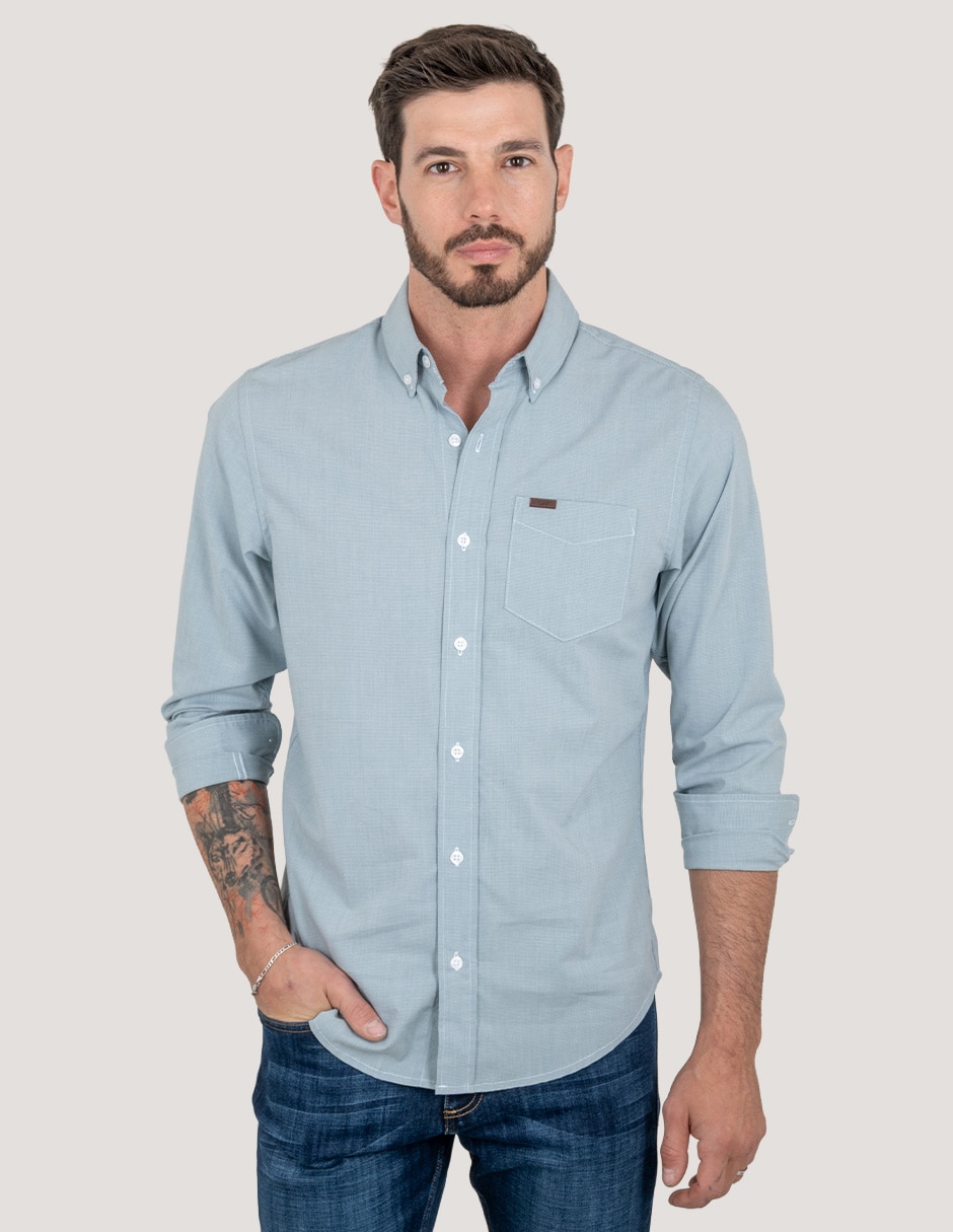 Camisa casual manga larga para hombre 3