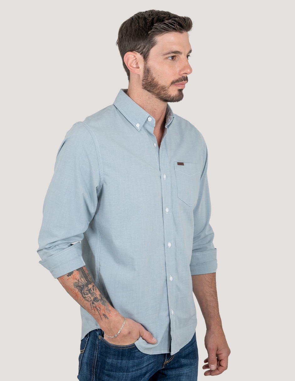 Camisa casual manga larga para hombre 4