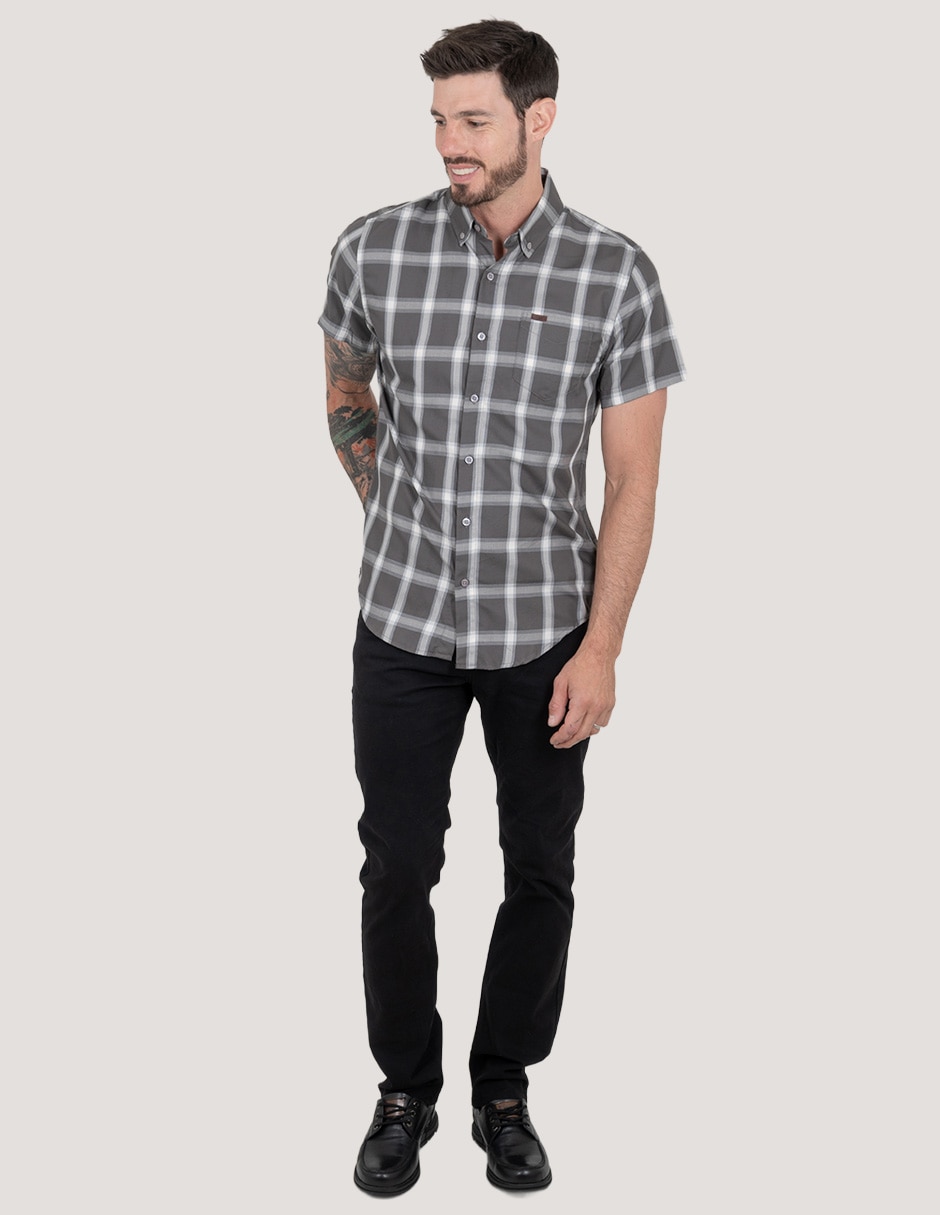 Camisa casual manga corta para hombre