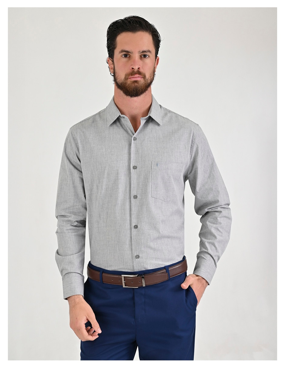 Camisa casual manga larga para hombre