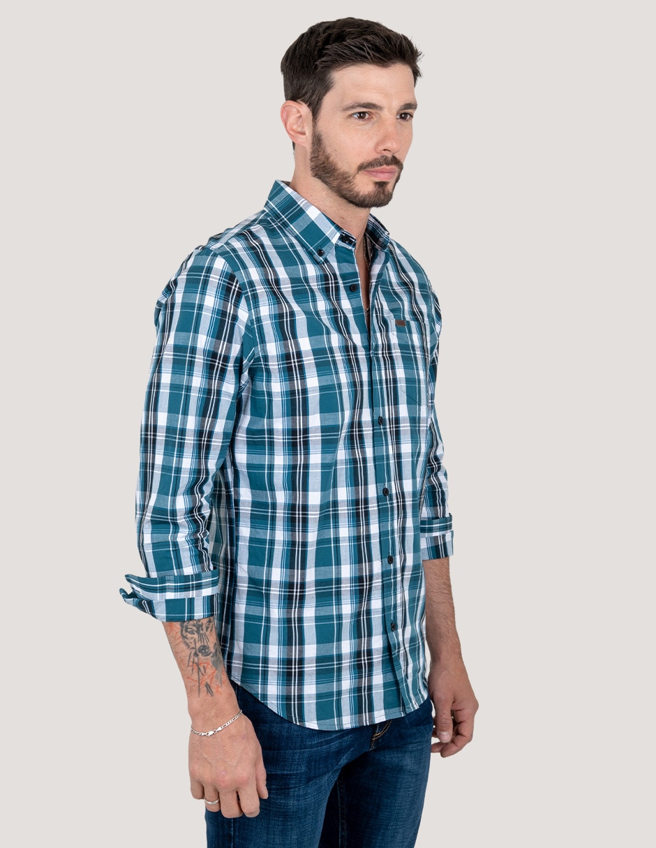 Camisa casual de algodón manga larga para hombre 3
