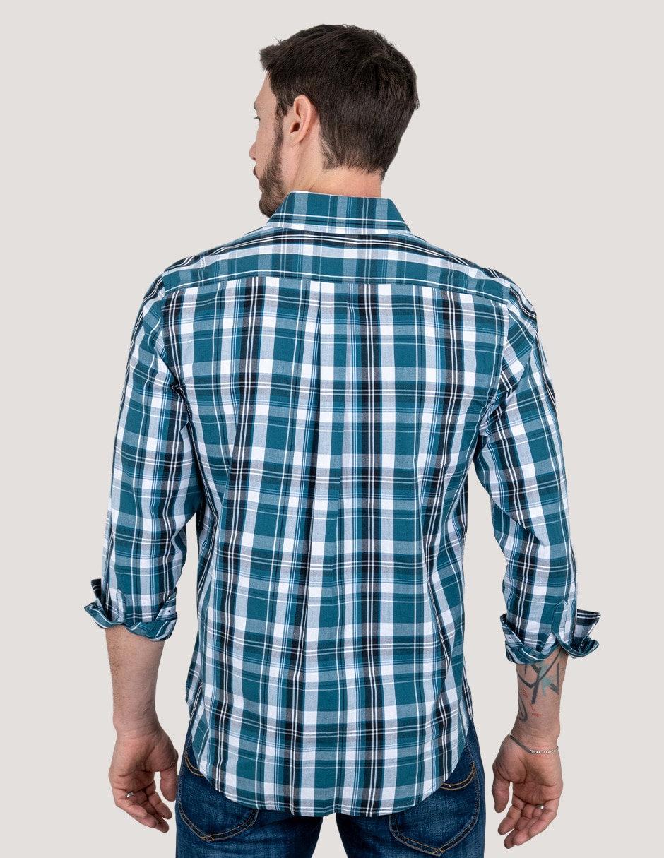Camisa casual de algodón manga larga para hombre 4