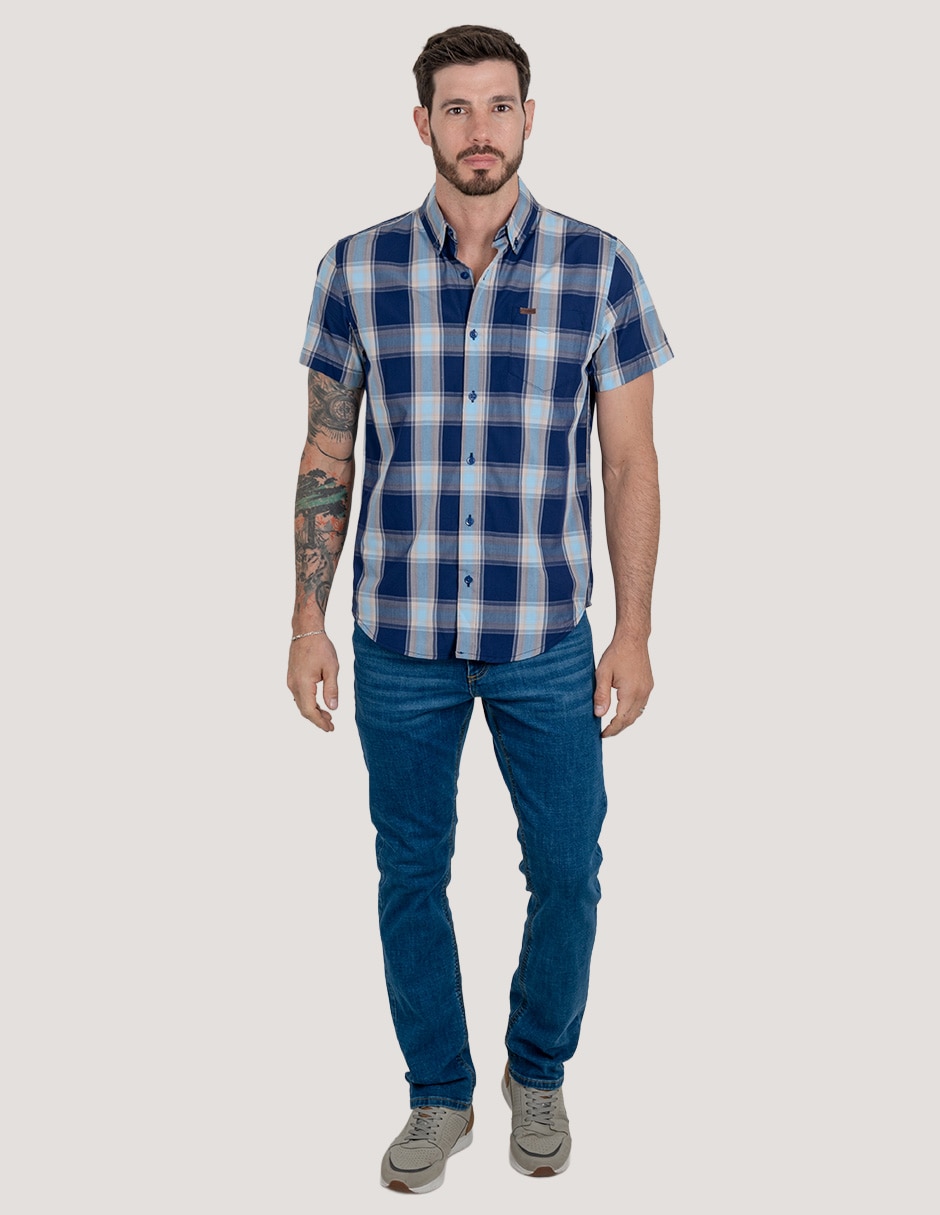 Camisa casual algodón manga corta para hombre 1