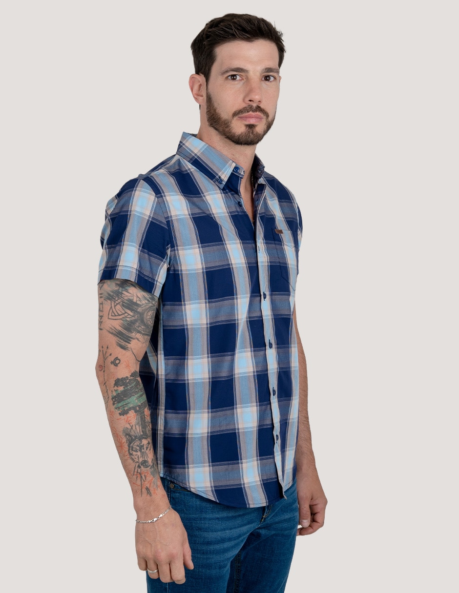 Camisa casual algodón manga corta para hombre 3