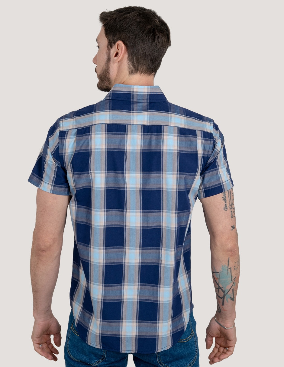 Camisa casual algodón manga corta para hombre 4
