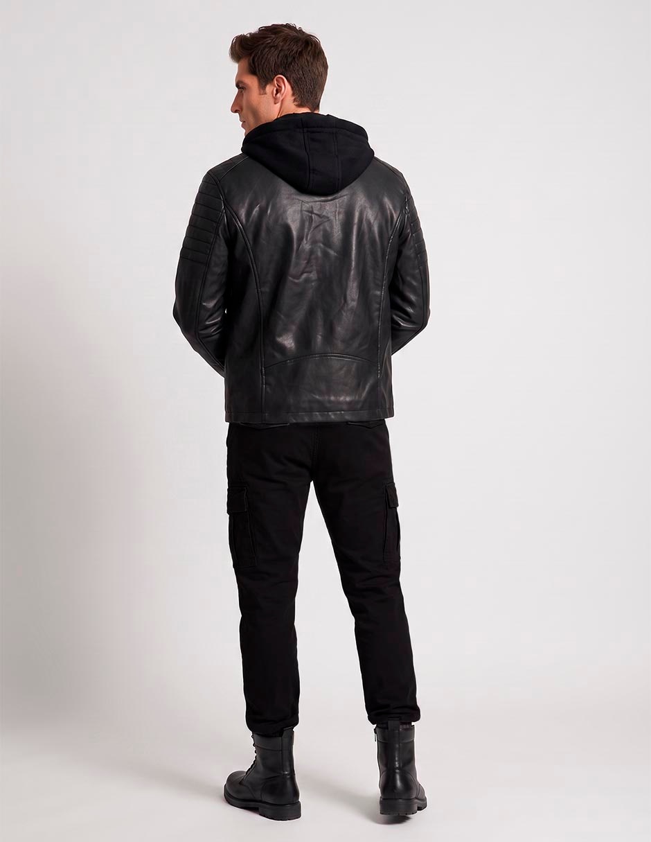 Chamarra casual con capucha desmontable para hombre 4