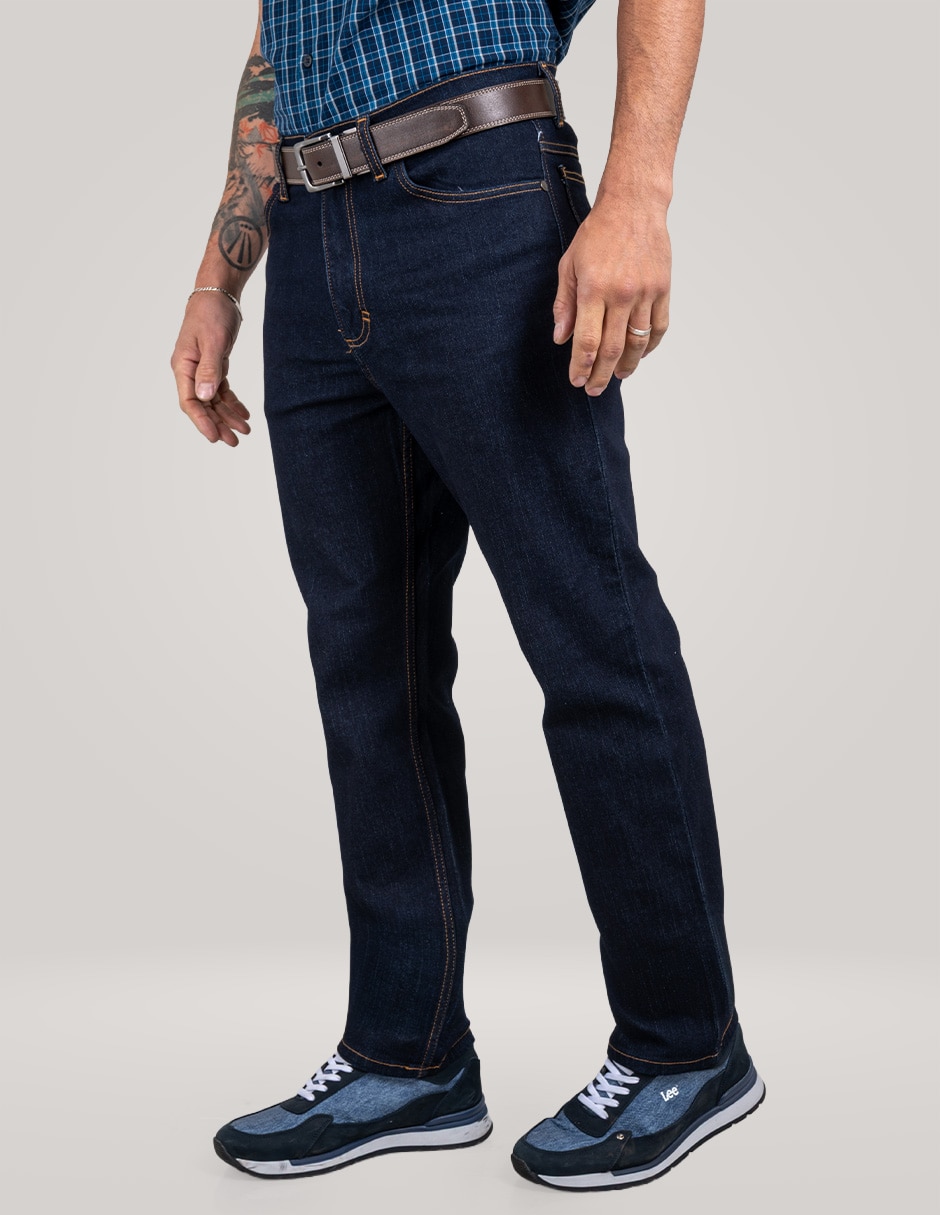 Jeans regular lavado whisker para hombre 3