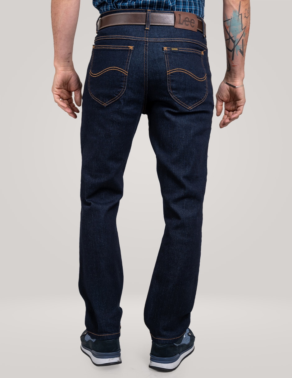 Jeans regular lavado whisker para hombre 4